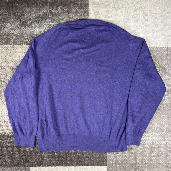 Polo Ralph Lauren Mens Purple V Neck Sweater 100% Pima Cotton Mens 2XL - Picture 3 of 5
